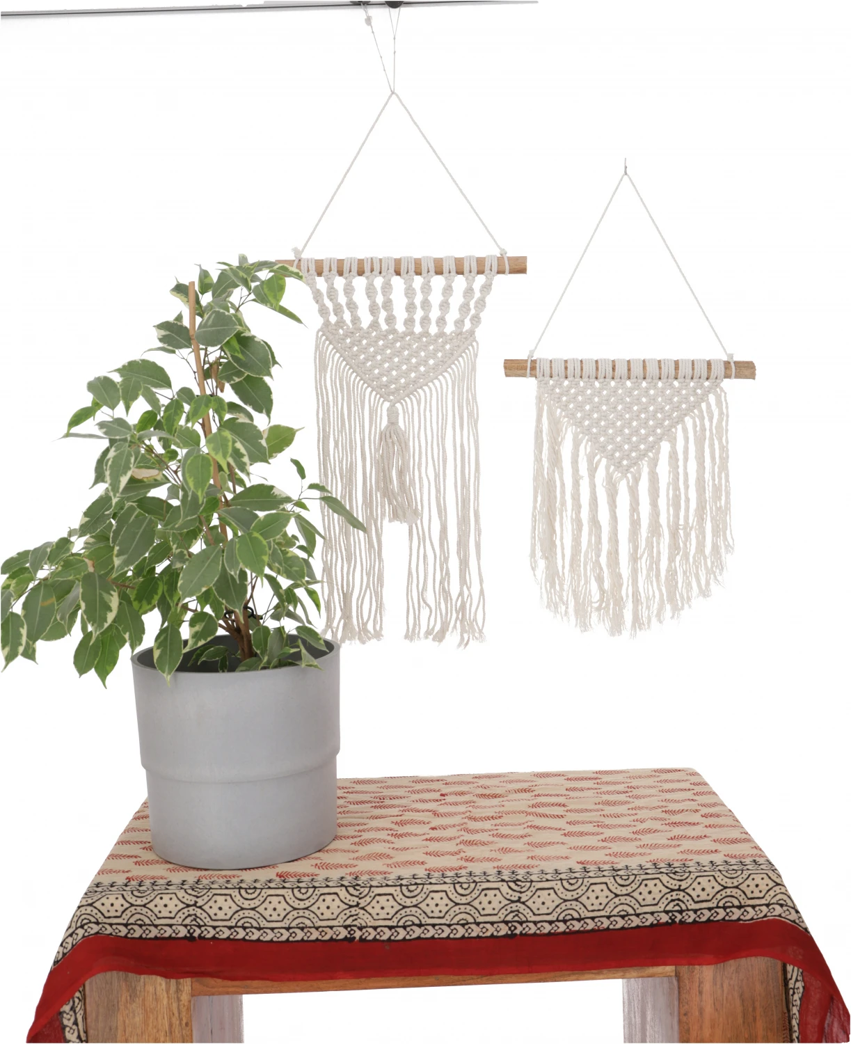 Makramee Wandbehang / Wanddekoration Im Boho Stil, Baumwolle - Design 1 - 30x30x2 Cm 2 Makramee Wandbehang / Wanddekoration Im Boho Stil, Baumwolle - Design 1 - 30x30x2 Cm – Bild 2