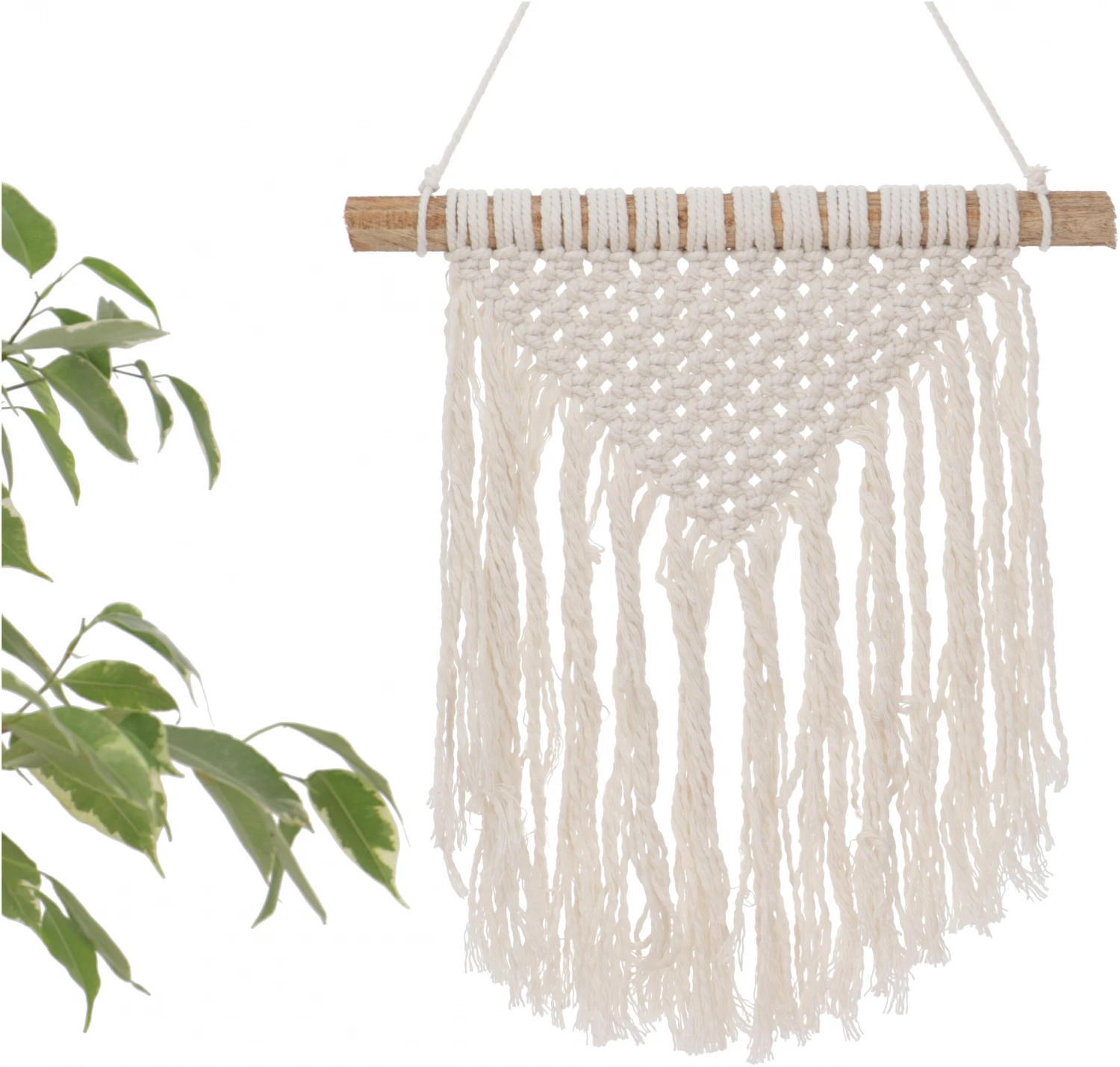 Makramee Wandbehang / Wanddekoration Im Boho Stil, Baumwolle - Design 1 - 30x30x2 Cm 1 Makramee Wandbehang / Wanddekoration Im Boho Stil, Baumwolle - Design 1 - 30x30x2 Cm