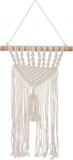 Makramee Wandbehang / Wanddekoration Im Boho Stil, Baumwolle - Design 2 - 44x30x2 Cm