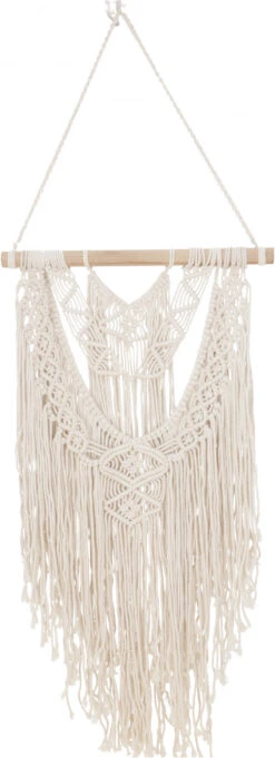 Makramee Wandbehang / Wanddekoration Im Boho Stil, Baumwolle - Design 4 - 85x45x3 Cm