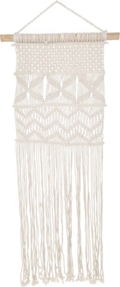 Makramee Wandbehang / Wanddekoration Im Boho Stil, Baumwolle - Design 5 - 100x45x2 Cm