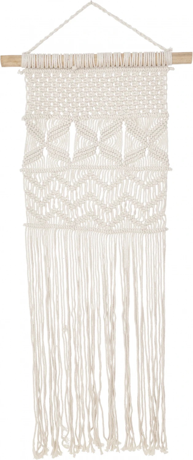 Makramee Wandbehang / Wanddekoration Im Boho Stil, Baumwolle - Design 5 - 100x45x2 Cm 1 Makramee Wandbehang / Wanddekoration Im Boho Stil, Baumwolle - Design 5 - 100x45x2 Cm