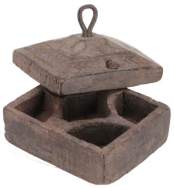 Alte Indische Tikka Box, Unikat, Holzschachtel Zur Aufbewahrung, Gewürzdose - Modell 5 - 6x9 Cm -Deko Haus Store 52498 11 2133 1359dekoration 77