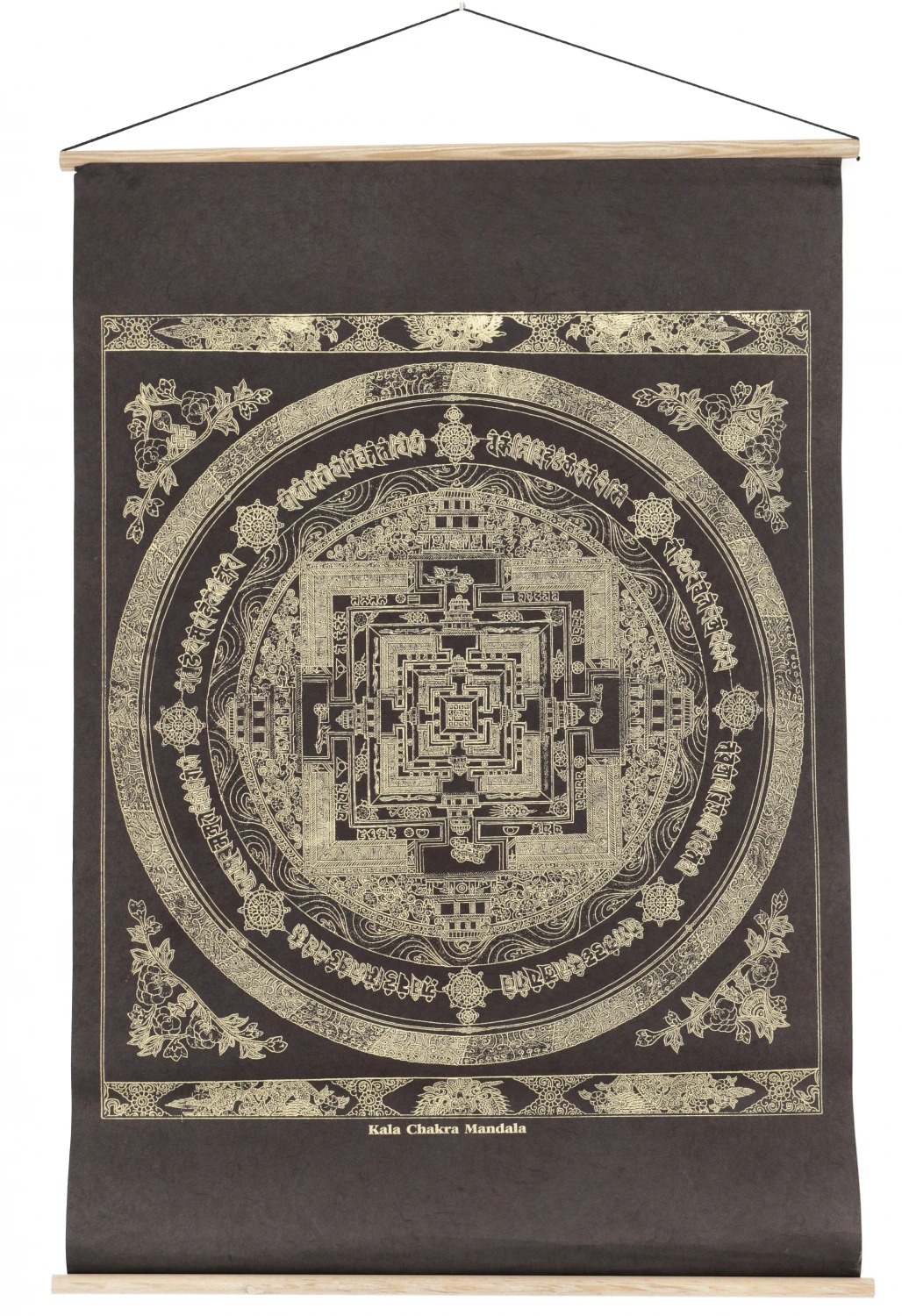 Buddhistischer Wandbehang Aus Loktapapier, Tibetischer Buddhismus Dekoration - Kalachkra Mandala/gold - 70x47 Cm 2 Buddhistischer Wandbehang Aus Loktapapier, Tibetischer Buddhismus Dekoration - Kalachkra Mandala/gold - 70x47 Cm – Bild 2