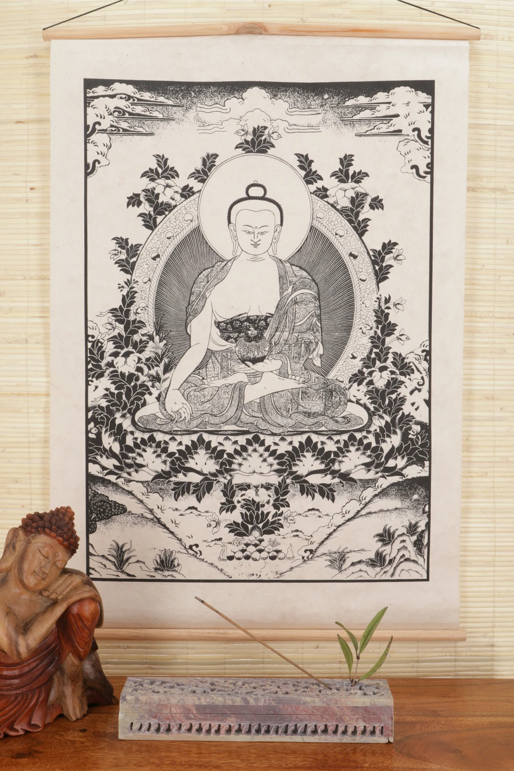 Buddhistischer Wandbehang Aus Loktapapier, Tibetischer Buddhismus Dekoration - Buddha-Shakyamuni - 70x47 Cm 1 Buddhistischer Wandbehang Aus Loktapapier, Tibetischer Buddhismus Dekoration - Buddha-Shakyamuni - 70x47 Cm