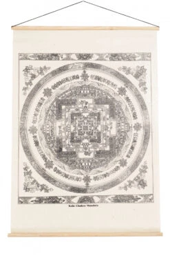 Buddhistischer Wandbehang Aus Loktapapier, Tibetischer Buddhismus Dekoration - Kalachkra Mandala - 70x47 Cm