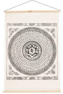 Buddhistischer Wandbehang Aus Loktapapier, Tibetischer Buddhismus Dekoration - OM Mandala - 70x47 Cm