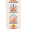 Buddhistischer Wandbehang Aus Loktapapier, Tibetischer Buddhismus Dekoration - Pancha Dyana Buddhas - 50x16 Cm