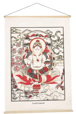 Ganesha Wandbehang Aus Loktapapier,Indische Wandekoration Dekoration - Lord Ganesh - 70x47 Cm