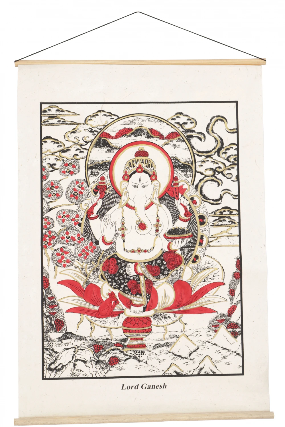 Ganesha Wandbehang Aus Loktapapier,Indische Wandekoration Dekoration - Lord Ganesh - 70x47 Cm 1 Ganesha Wandbehang Aus Loktapapier,Indische Wandekoration Dekoration - Lord Ganesh - 70x47 Cm