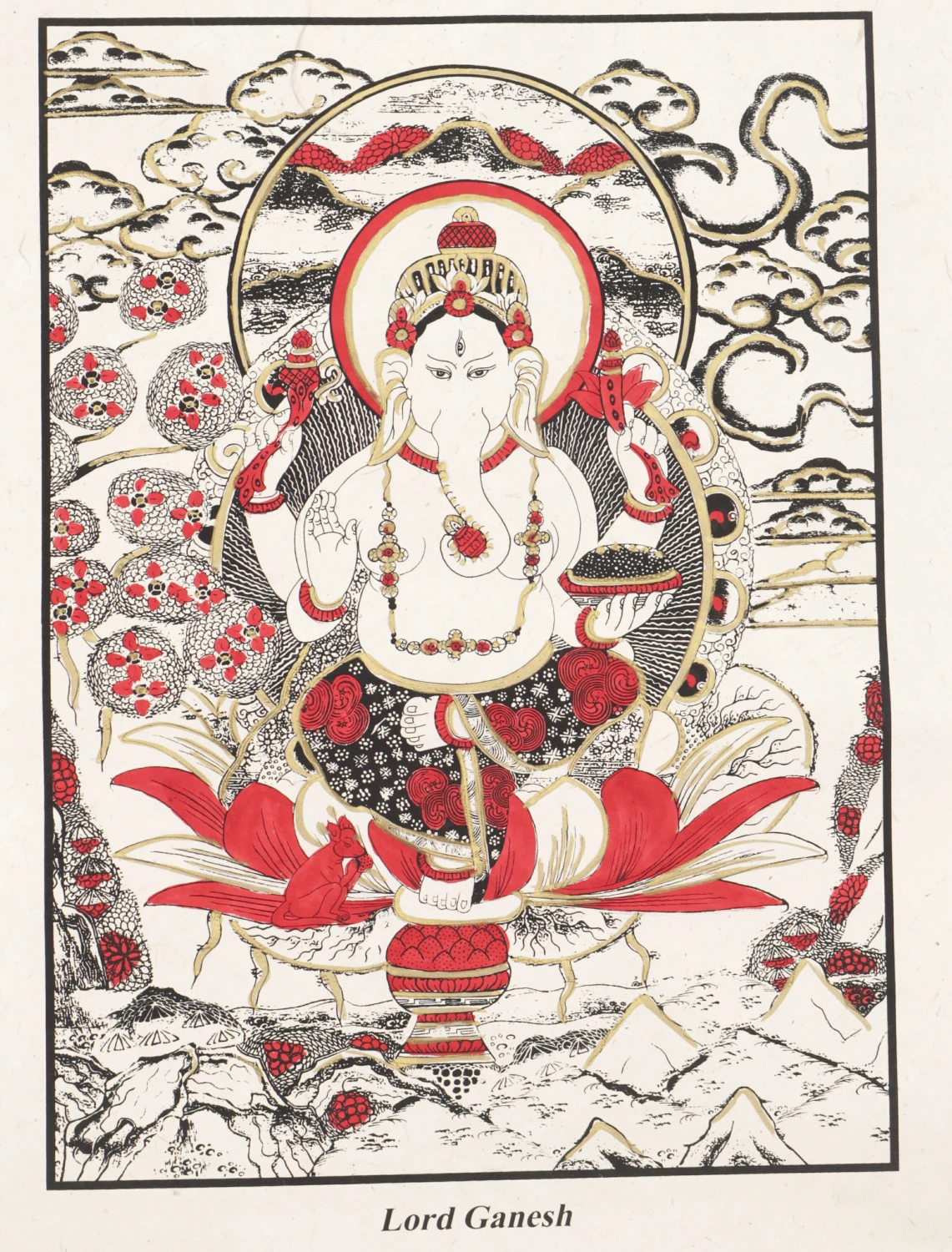 Ganesha Wandbehang Aus Loktapapier,Indische Wandekoration Dekoration - Lord Ganesh - 70x47 Cm 3 Ganesha Wandbehang Aus Loktapapier,Indische Wandekoration Dekoration - Lord Ganesh - 70x47 Cm – Bild 3