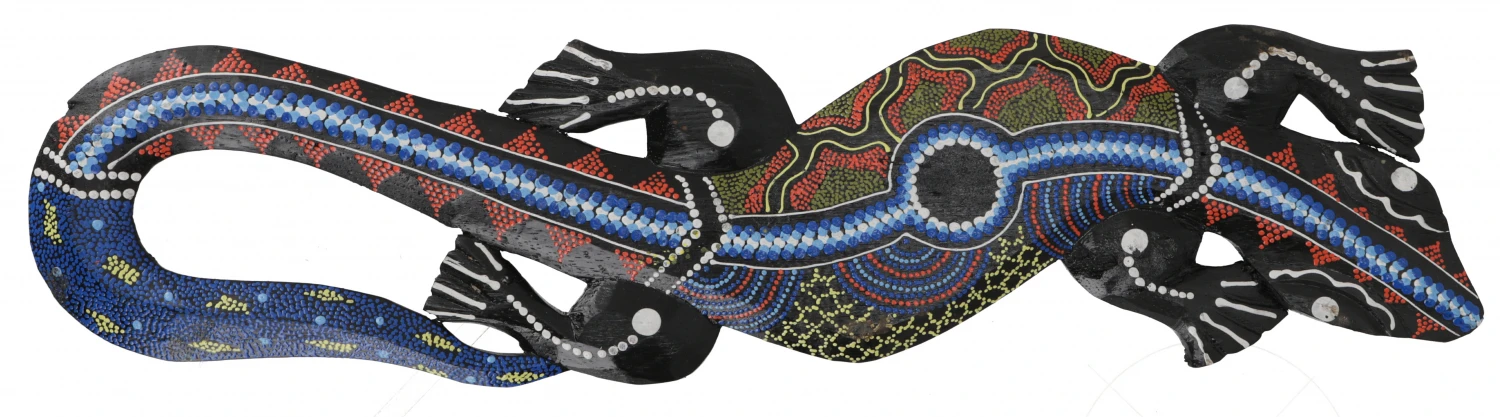 Wandgecko, Maske, Dot Painting 50 Cm - 1 3 Wandgecko, Maske, Dot Painting 50 Cm - 1 – Bild 3