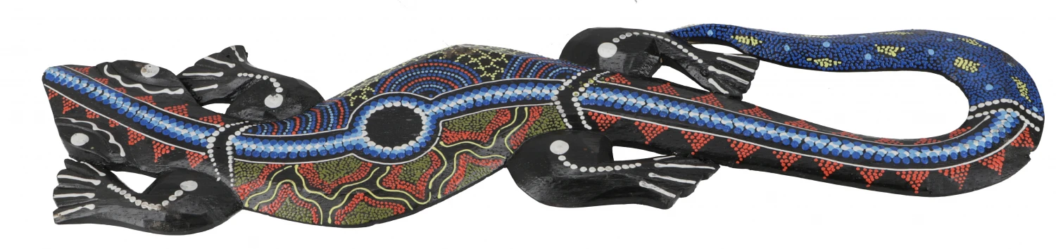 Wandgecko, Maske, Dot Painting 50 Cm - 1 2 Wandgecko, Maske, Dot Painting 50 Cm - 1 – Bild 2