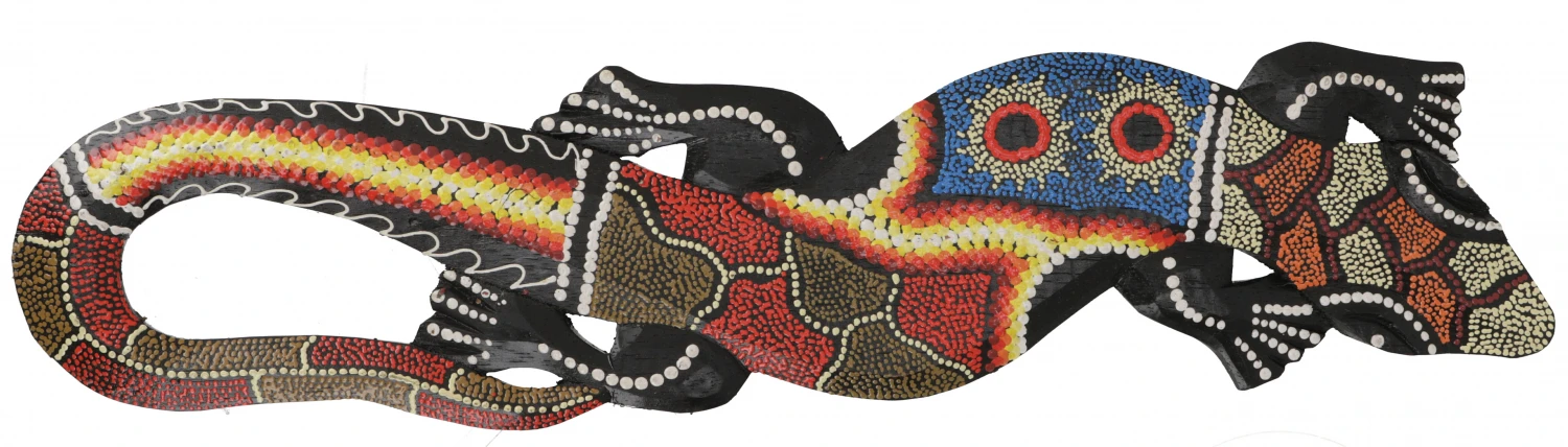 Wandgecko, Maske, Dot Painting 50 Cm - 2 3 Wandgecko, Maske, Dot Painting 50 Cm - 2 – Bild 3