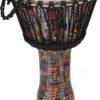 Farbige Djembe, Holztrommel, Percussion Rhythmus Klang Instrument - 48 Cm