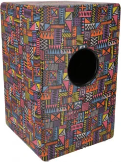 Farbige Cajon Mit Variabler Snare, Holztrommel Percussion Rhythmus Instrument - Design1 - 49x30x30 Cm