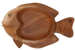Geschnitzte Holzschale - M10 Fisch - 6x30x20 Cm