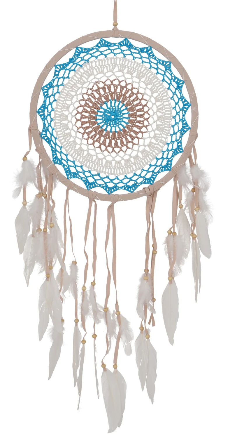 Traumfänger - Blau/weiß/braun 30 Cm 1 Traumfänger - Blau/weiß/braun 30 Cm