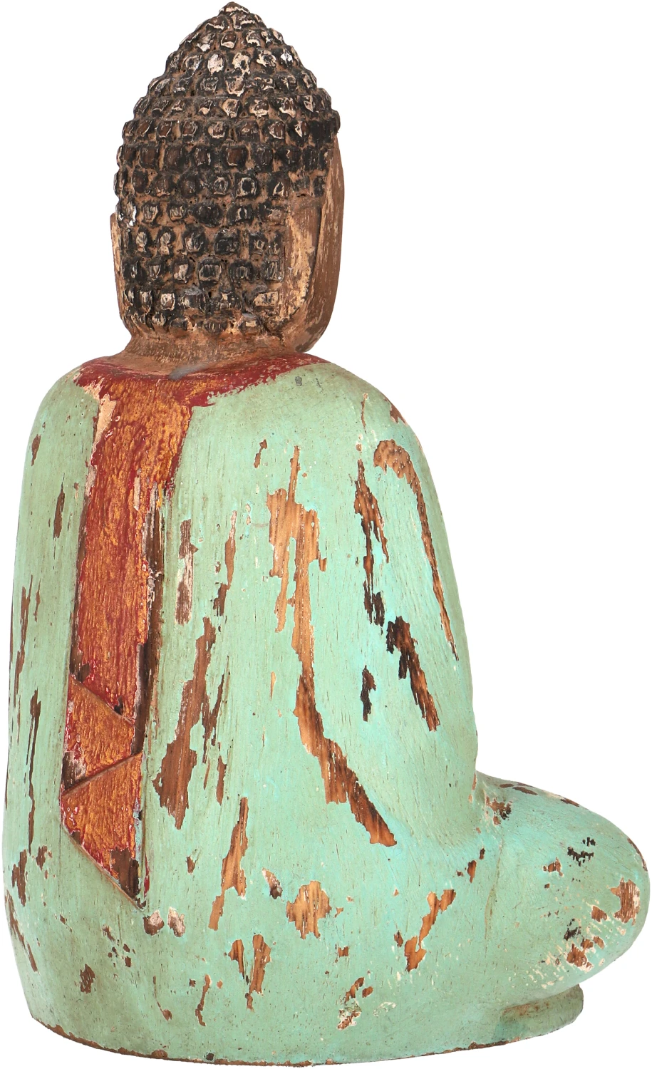 Sitzender Holzbuddha, Buddha Statue, Handarbeit 21 Cm, Antik Grün - Modell 16 3 Sitzender Holzbuddha, Buddha Statue, Handarbeit 21 Cm, Antik Grün - Modell 16 – Bild 3