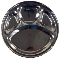 Edelstahl Teller, Thali Teller - 2.5x32x32 Cm Ø35 Cm