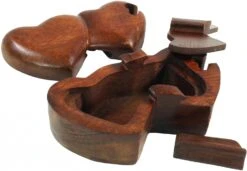 Puzzlebox, Schmuckschatulle, Magic Box, Schachtel Mit Geheim Verschluß - Doppelherz - 6x15x8 Cm -Deko Haus Store 6 15aldsc01303