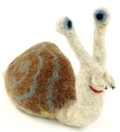 Filz Eierwärmer, Handgemachter Filzdekoration Aus Nepal, Filztier - Schnecke - 10x13x6 Cm