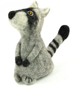 Filz Eierwärmer, Handgemachter Filzdekoration Aus Nepal, Filztier - Waschbär - 15x8x8 Cm