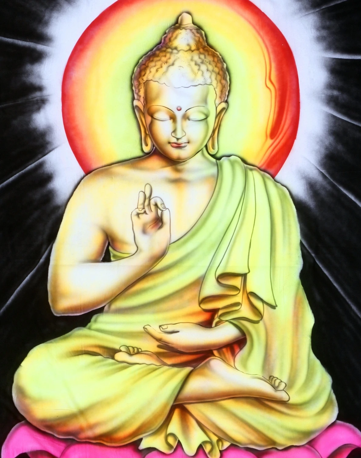 Goa Wandtuch, UV Schwarzlicht Wandbehang, Pcychedelic Wandbild - Maditation Buddha - 200x120 Cm 2 Goa Wandtuch, UV Schwarzlicht Wandbehang, Pcychedelic Wandbild - Maditation Buddha - 200x120 Cm – Bild 2