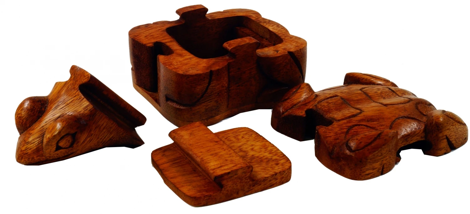Puzzlebox, Schmuckschatulle, Magic Box, Schachtel Mit Geheim Verschluß - Holzfrosch - 6x14x8 Cm 3 Puzzlebox, Schmuckschatulle, Magic Box, Schachtel Mit Geheim Verschluß - Holzfrosch - 6x14x8 Cm – Bild 3
