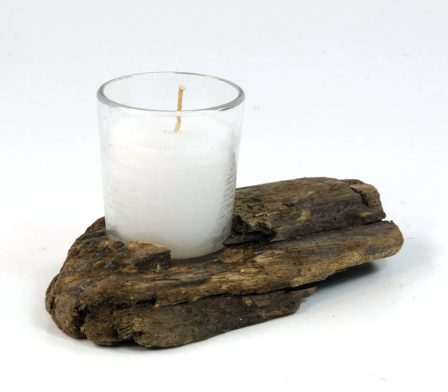 Kerzenleuchter Treibholz Mit Kerzenglas - 9x10x12 Cm 4 Kerzenleuchter Treibholz Mit Kerzenglas - 9x10x12 Cm – Bild 4