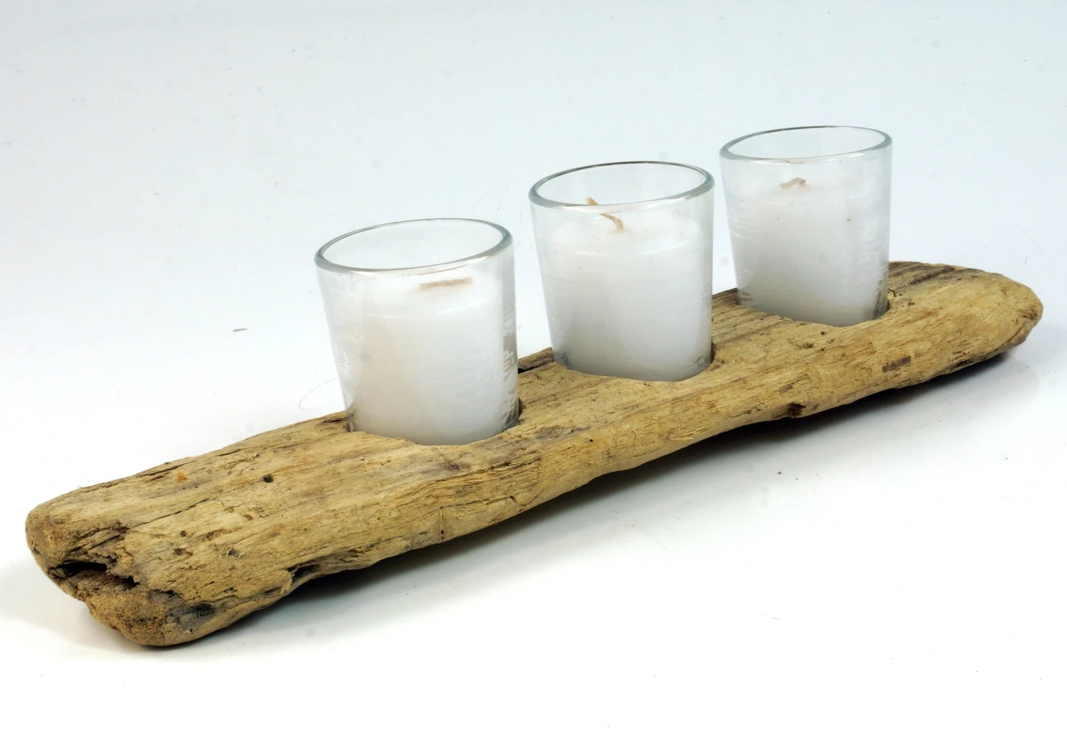 Kerzenleuchter Treibholz Mit 3 Kerzengläsern - 8x10x25 Cm 2 Kerzenleuchter Treibholz Mit 3 Kerzengläsern - 8x10x25 Cm – Bild 2