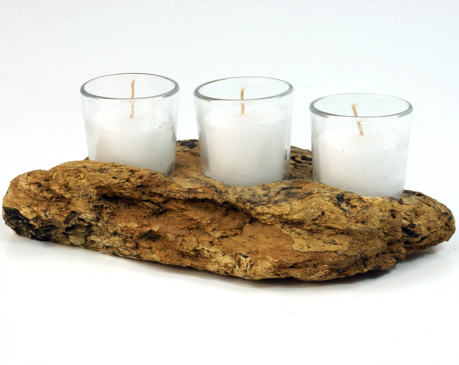 Kerzenleuchter Treibholz Mit 3 Kerzengläsern - 8x10x25 Cm 4 Kerzenleuchter Treibholz Mit 3 Kerzengläsern - 8x10x25 Cm – Bild 4