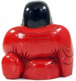 Geschnitzter Lucky Buddha, Holzbuddha - Rot - 30x27x13 Cm -Deko Haus Store 9 17 dsc04635