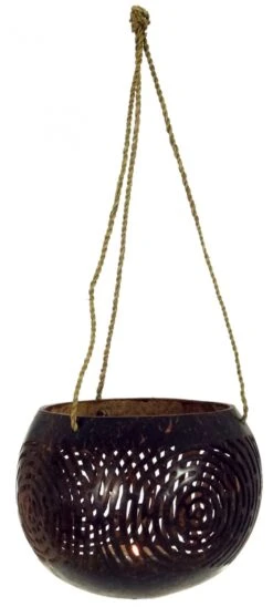 Kokosnuss Teelicht Zum Hängen - Modell 1 - 8x11x11 Cm Ø11 Cm -Deko Haus Store 9 17 dsc05176