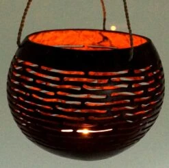 Kokosnuss Teelicht Zum Hängen - Modell 3 - 8x11x11 Cm Ø11 Cm -Deko Haus Store 9 17 dsc05182