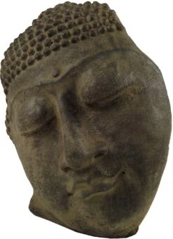 Buddhafigur, Buddhamaske Aus Stein - 23x20x12 Cm