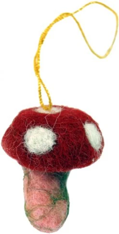 Filz Anhänger, Filzdekoration, Baumbehang - Fliegenpilz - 7x3 Cm