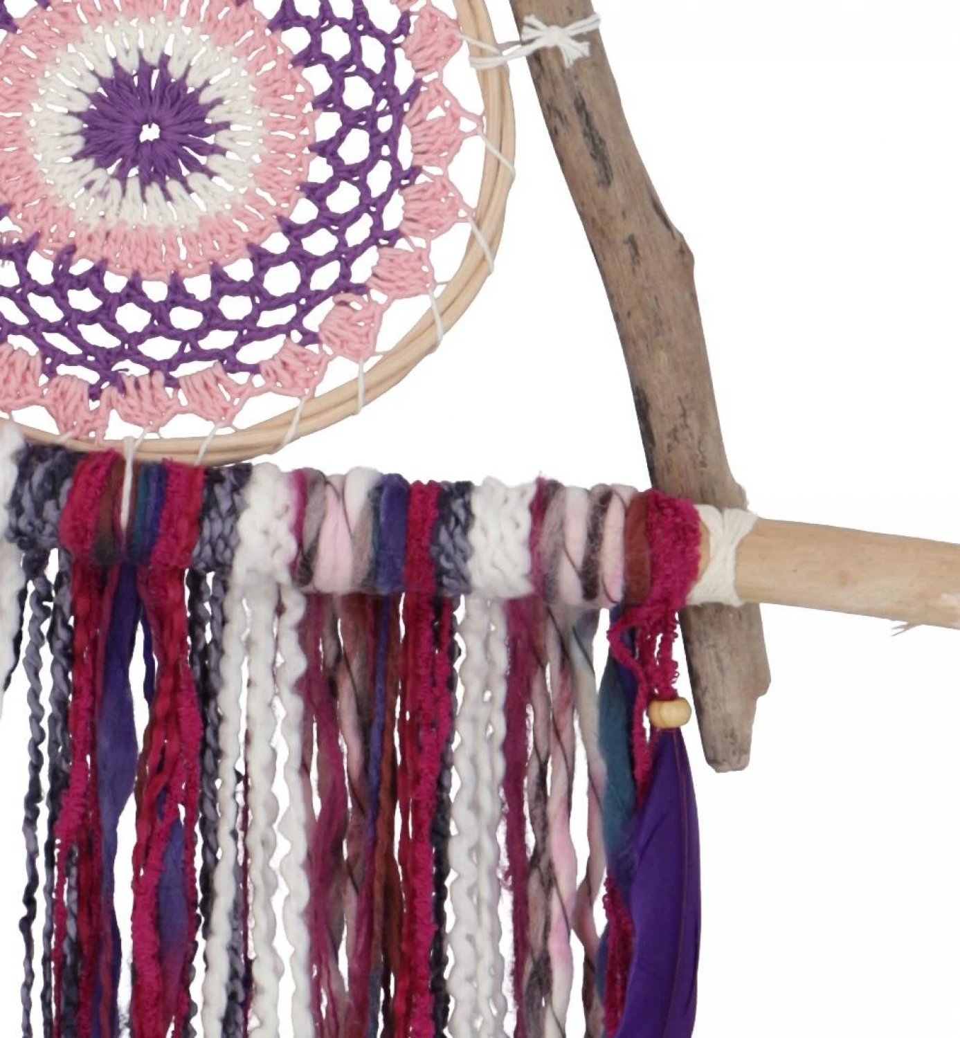 Traumfänger Boho - Dreieck / Lila ,pink - 90x40x3 Cm 3 Traumfänger Boho - Dreieck / Lila ,pink - 90x40x3 Cm – Bild 3