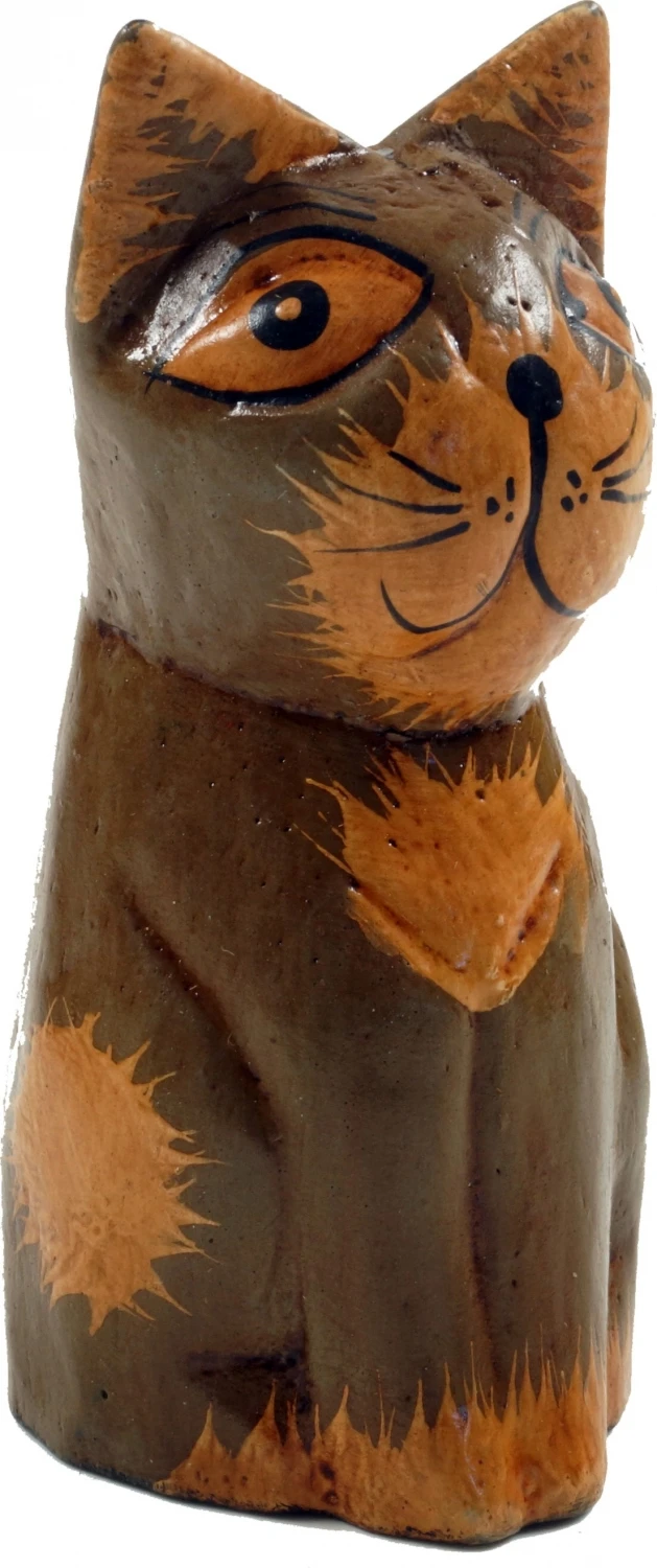 Deko Katze, Holzkatze - 9x4x4 Cm 2 Deko Katze, Holzkatze - 9x4x4 Cm – Bild 2