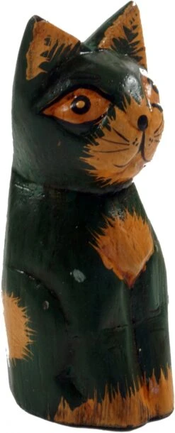 Deko Katze, Holzkatze - 9x4x4 Cm 10 Deko Katze, Holzkatze - 9x4x4 Cm -Deko Haus Store Haralddsc00854