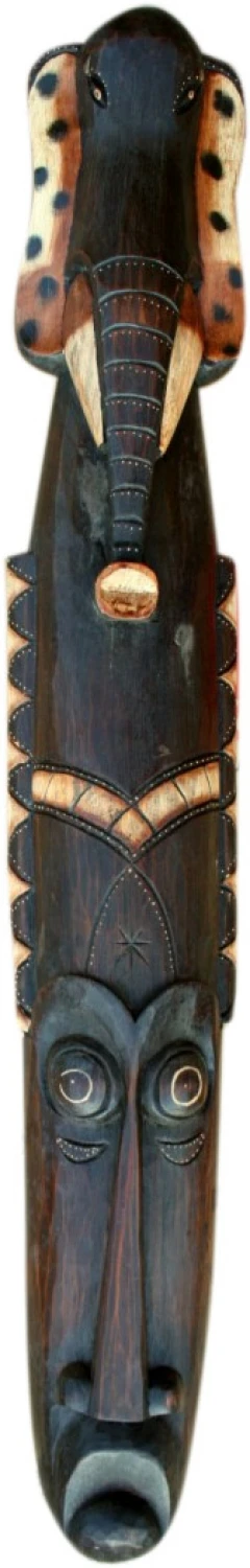 Abstrakte Maske, Wandschmuck, Ethno Wanddekoration Aus Balsaholz - Modell 8 - 100x14x7,5 Cm