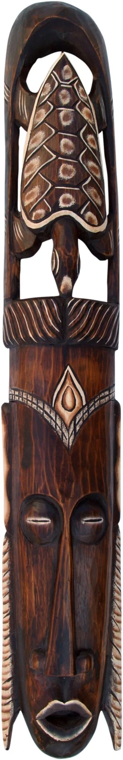 Abstrakte Maske, Wandschmuck, Ethno Wanddekoration Aus Balsaholz - Modell 20 - 100x14,5x10 Cm