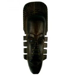 Kleine Abstrakte Maske, Wandschmuck, Ethno Wanddekoration Aus Balsaholz - Modell 19 - 50x17x6 Cm