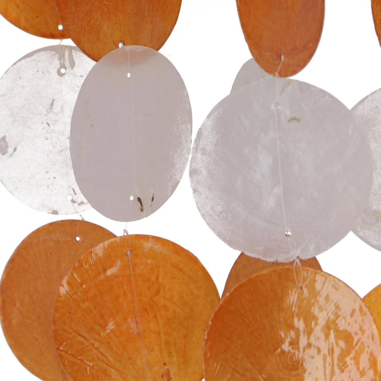 Langes Muschel Windspiel, Klangspiel - Orange Weiß 3 Langes Muschel Windspiel, Klangspiel - Orange Weiß – Bild 3