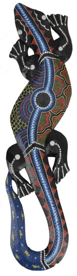 Wandgecko, Maske, Dot Painting 50 Cm - 1