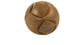 Holzspiel, Geschicklichkeitsspiel, Knobelspiel - Holzball Puzzle - 9x9x9 Cm