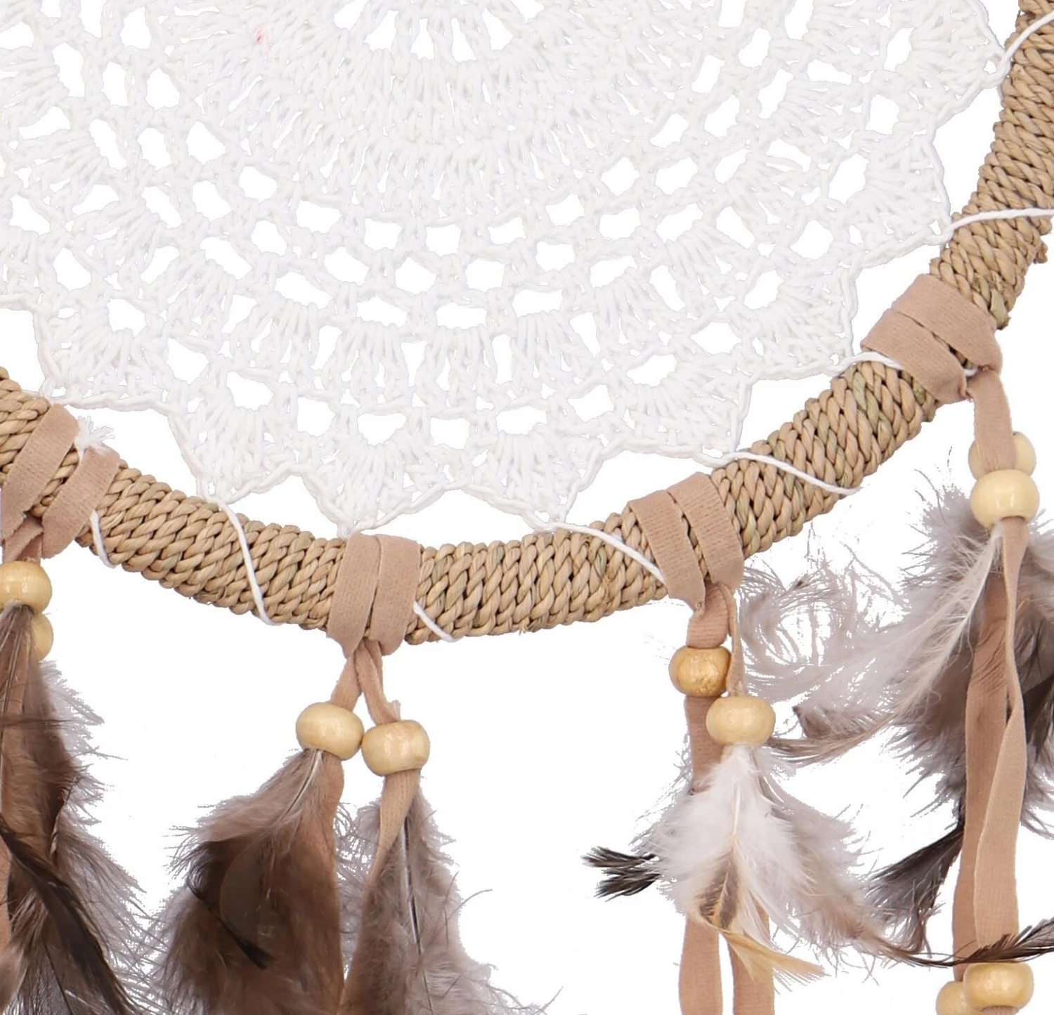 Traumfänger Mit Gehäkelter Spitze - Weiß 22 Cm 3 Traumfänger Mit Gehäkelter Spitze - Weiß 22 Cm – Bild 3