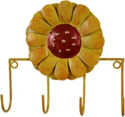 Hakenleiste Mit Figuren, Ethno Kleiderhaken, Metall Kleiderhaken - Blume - 12x28x5 Cm