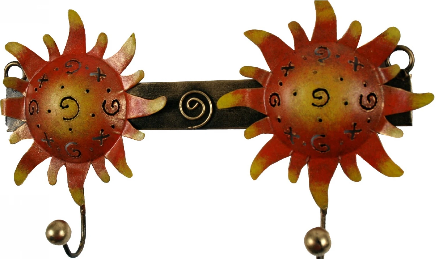 Hakenleiste Mit Figuren, Ethno Kleiderhaken, Metall Kleiderhaken - Sonne - 15x26x4 Cm 1 Hakenleiste Mit Figuren, Ethno Kleiderhaken, Metall Kleiderhaken - Sonne - 15x26x4 Cm
