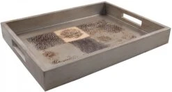 Holztablett Mit Patchwork Muster - 5x40x30 Cm